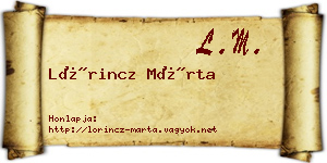 Lőrincz Márta névjegykártya